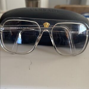 Versace Clear and Gold Glasses